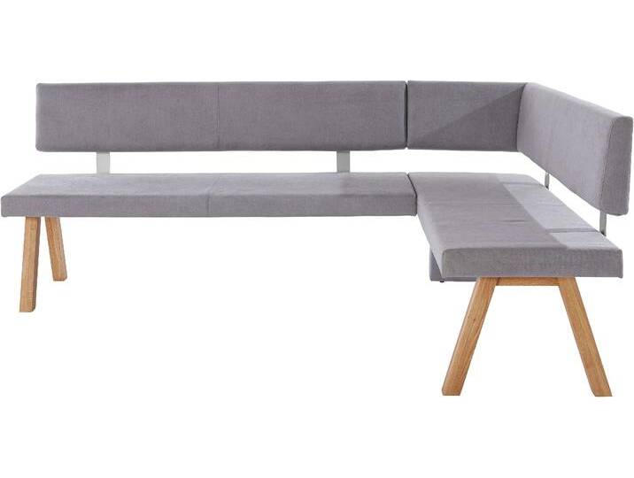 Eckbank HOME AFFAIRE Rio , grau, B:210cm H:89cm T:140cm, Polyester, Sitzbänke, Massivholz in Eiche geölt, Esszimmerbank bequem gepolstert von Home-affaire