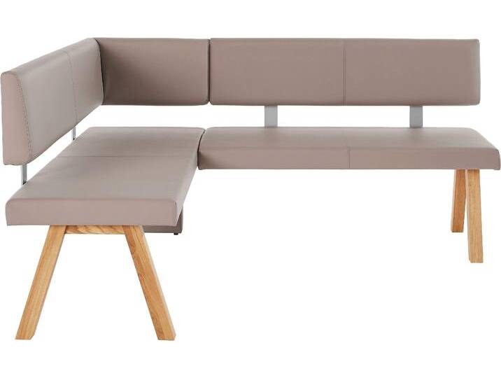 Eckbank HOME AFFAIRE Rio , grau (taupe), B:210cm H:89cm T:140cm, Sitzbänke, Massivholz in Eiche geölt, Esszimmerbank bequem gepolstert von Home-affaire