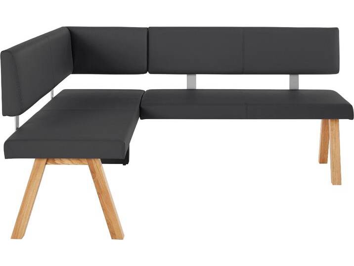 Eckbank HOME AFFAIRE Rio , schwarz, B:190cm H:89cm T:140cm, Sitzbänke, Massivholz in Eiche geölt, Esszimmerbank bequem gepolstert von Home-affaire