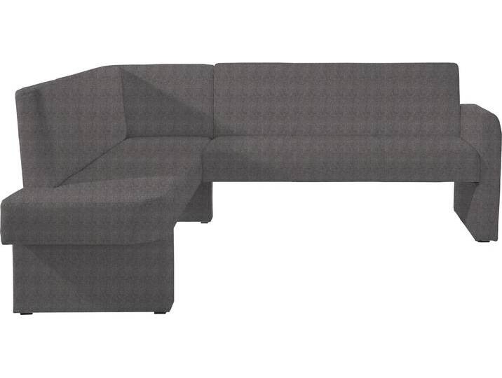 Eckbank HOME AFFAIRE Umag , grau (anthrazit (fantasy 8203)), B:210cm H:89cm T:160cm, Holzwerkstoff, Massivholz, Polyester, Sitzbänke, Sitz und Rücken gepolstert, verschiedene Qualitäten von Home-affaire