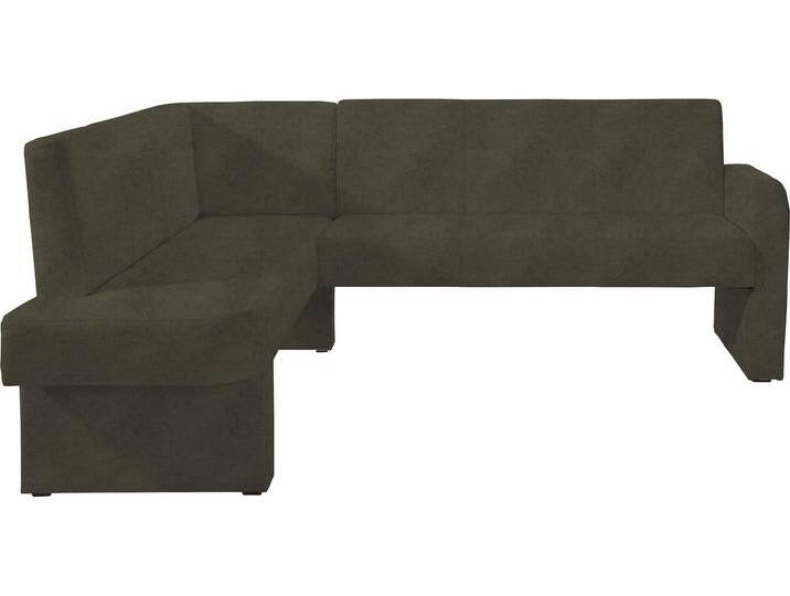 Eckbank HOME AFFAIRE Umag , grün (khakifarben (arizona 4421)), B:210cm H:89cm T:160cm, Holzwerkstoff, Massivholz, Polyester, Sitzbänke, Sitz und Rücken gepolstert, verschiedene Qualitäten von Home-affaire