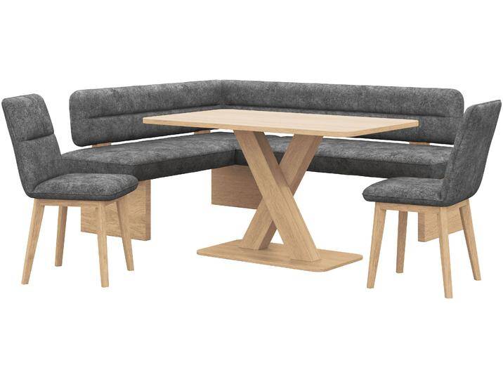 Eckbankgruppe HOME AFFAIRE Louise + Miles Essecke Sitzgruppe Eckbank Küchenbank , grau (magnet, magnet,), B:212cm H:86cm T:170cm, FSC-zertifizierter Holzwerkstoff, FSC-zertifiziertes Massivholz, Polyester, Sitzmöbel-Sets, Sitzgruppe Esszimmer Stühle Tisch und Bank bequem gepolstert von Home-affaire