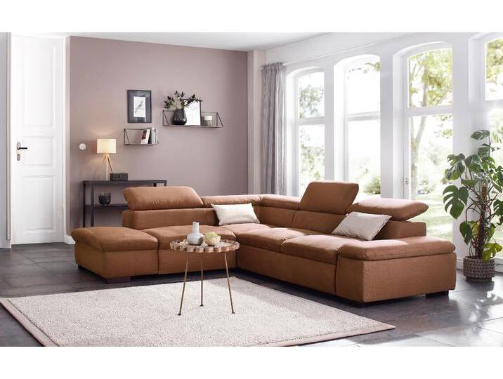 Ecksofa HOME AFFAIRE Alberto L-Form , braun, B:272cm H:73cm T:226cm, 100% Polyester;Luxus-Microfaser weich (9)0% Polyester / 10% Polyamid;Luxus-Microfaser Vintageoptik (100% Polyester);Microfaser Antiklederoptik (100% Polyester), Sofas, mit Kopfteilverstellung, wahlweise mit Bettfunktion von Home-affaire