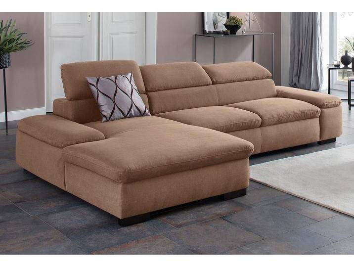 Ecksofa HOME AFFAIRE Alberto L-Form , braun, B:286cm H:73cm T:174cm, 100% Polyester;Luxus-Microfaser ALTARA NUBUCK (100% Polyester);Luxus-Microfaser weich (90% Polyester, 10% Polyamid);Microfaser Antiklederoptik, Sofas, mit Kopfteilverstellung, wahlweise mit Bettfunktion von Home-affaire