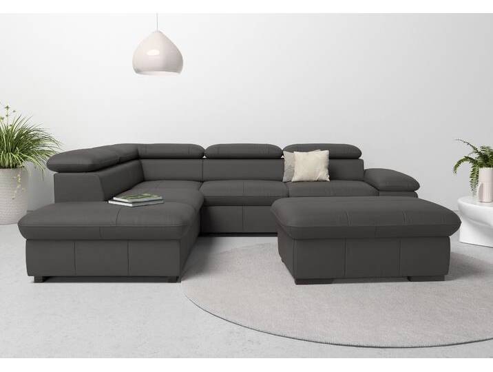 Ecksofa HOME AFFAIRE Alberto L-Form , braun (mokka), B:272cm H:73cm T:226cm, Luxus-Microfaser Lederoptik (100% Polyester);Luxus-Microfaser weich (9)0% Polyester / 10% Polyamid;Luxus-Microfaser Vintageoptik (100% Polyester);Microfaser Antiklederoptik (100% Polyester), Sofas, mit Kopfteilverstellung, wahlweise mit Bettfunktion von Home-affaire