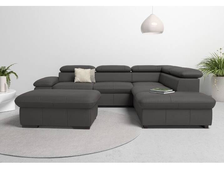 Ecksofa HOME AFFAIRE Alberto L-Form , braun (mokka), B:272cm H:73cm T:226cm, Luxus-Microfaser Lederoptik (100% Polyester);Luxus-Microfaser weich (9)0% Polyester / 10% Polyamid;Luxus-Microfaser Vintageoptik (100% Polyester);Microfaser Antiklederoptik (100% Polyester), Sofas, mit Kopfteilverstellung, wahlweise mit Bettfunktion von Home-affaire