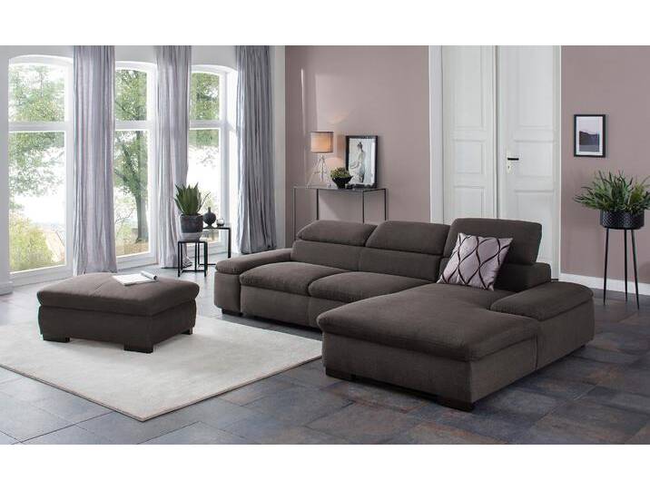 Ecksofa HOME AFFAIRE Alberto L-Form , grau (anthrazit), B:286cm H:73cm T:174cm, 100% Polyester, Luxus-Microfaser ALTARA NUBUCK (100% Polyester), Luxus-Microfaser weich (90% Polyester, 10% Polyamid), Microfaser Antiklederoptik, Sofas, mit Kopfteilverstellung, wahlweise mit Bettfunktion von Home-affaire