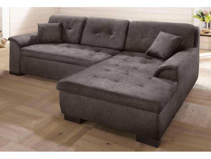Ecksofa HOME AFFAIRE Bergen , grau, B:267cm H:83cm T:178cm, MELROSE/Struktur (100% Polyester), MELROSE (100% Polyester), Microfaser PRIMABELLE (100% Polyester), Sofas, wahlweise mit Bettfunktion L-Form von Home-affaire