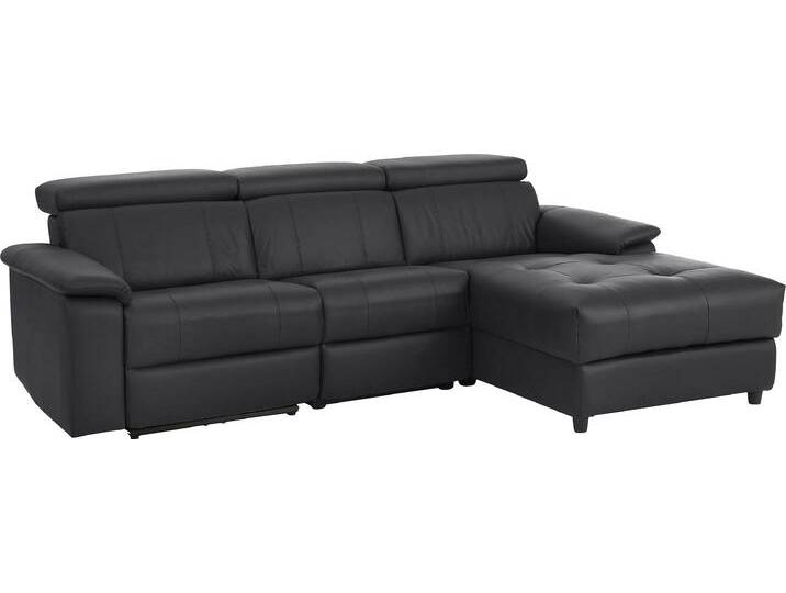 Ecksofa, Schwarz, 252x164 cm, Webstoff, Manuelle Relaxfunktion, Modern, Home-affaire von Home-affaire