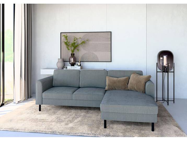 Ecksofa HOME AFFAIRE Booster Couch wahlweise mit Schlaffunktion und Bettkasten-auch in Cord , grau (grannit grau), B:232cm H:83cm T:161cm, 88% Polyester, 12% Nylon, Sofas, Recamiere beidseitig montierbar, Sofa in L-Form, 232 cm von Home-affaire