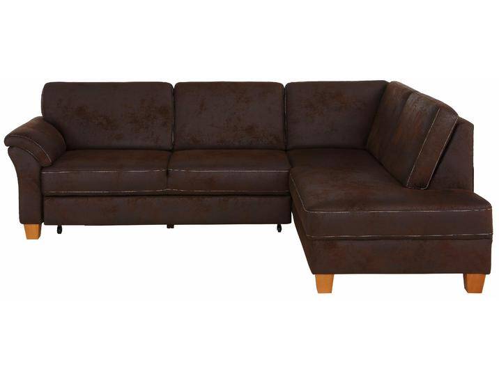Ecksofa HOME AFFAIRE Borkum L-Form , braun (schoko), B:249cm H:87cm T:189cm, Struktur (100% Polyester), Luxus-Microfaser ALTARA NUBUCK (100% Polyester), MELROSE (100% Polyester), Luxus-Microfaser Toro (100% Polyester), Sofas, mit Federkern, wahlweise mit Bettfunktion, Topseller von Home-affaire