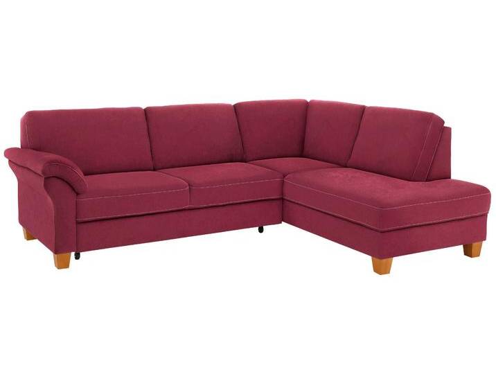Ecksofa HOME AFFAIRE Borkum L-Form , rot (bordeaux), B:249cm H:87cm T:189cm, Struktur (100% Polyester), Luxus-Microfaser ALTARA NUBUCK (100% Polyester), MELROSE (100% Polyester), Luxus-Microfaser Toro (100% Polyester), Sofas, mit Federkern, wahlweise mit Bettfunktion, Topseller von Home-affaire