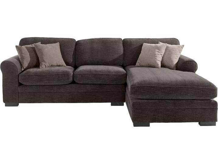 Ecksofa HOME AFFAIRE Broughton L-Form , grau (anthrazit), B:279cm H:92cm T:178cm, 100% Polyester, Sofas, weicher Sitzkomfort, incl. 4 Zierkissen, Keder von Home-affaire