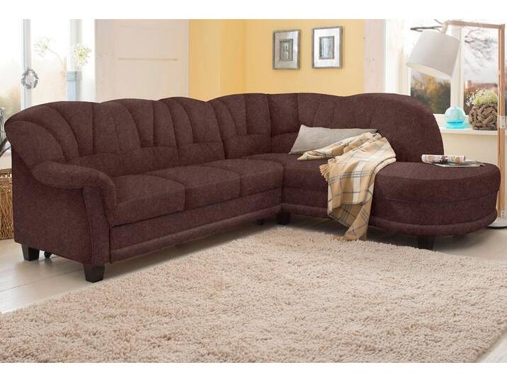 Ecksofa HOME AFFAIRE Camelita, Landhaus Sofa, 2 Varianten: Recamiere- oder Ottomane, L-Form , braun (mokka), B:231cm H:86cm T:81cm, MELROSE/Struktur (100% Polyester);Microfaser PRIMABELLE (100% Polyester);MELROSE (100% Polyester), Sofas, wahlweise mit Bettfunktion von Home-affaire