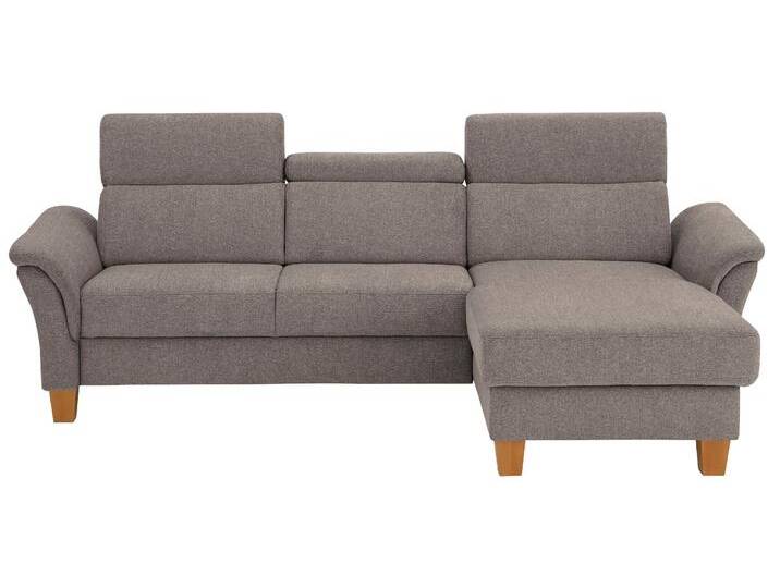 Ecksofa HOME AFFAIRE Conville L-Form , braun (latte), B:256cm H:84cm T:167cm, 100% Polyester, Sofas, Federkern, wahlweise mit Bettfunktion und Bettkasten bzw. Stauraum von Home-affaire