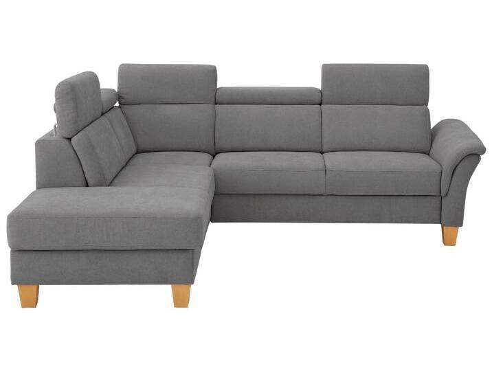 Ecksofa HOME AFFAIRE Conville L-Form , grau, B:247cm H:84cm T:217cm, 100% Polyester, Sofas, Federkern, wahlweise mit Bettfunktion und Bettkasten bzw. Stauraum von Home-affaire