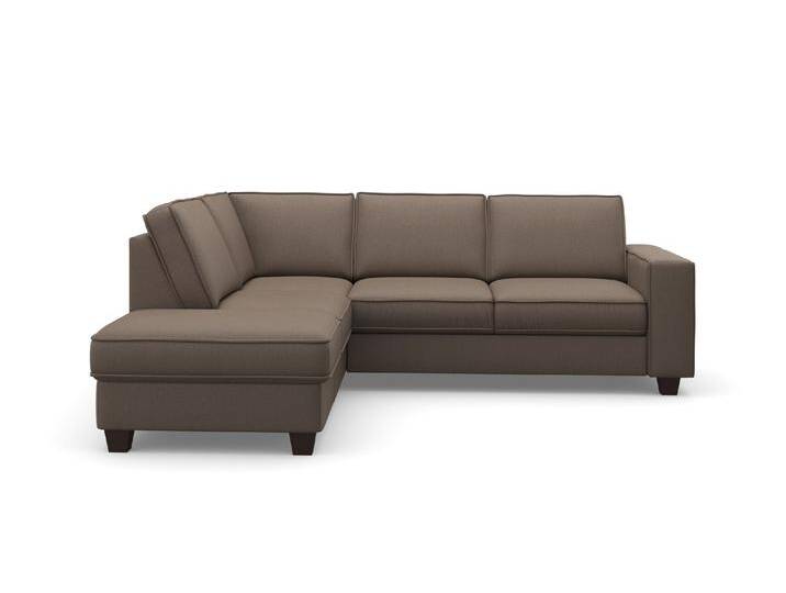 Ecksofa HOME AFFAIRE County L-Form , braun (nuss), B:236cm H:81cm T:213cm, Luxus-Microfaser (100% Polyester);Struktur fein (100% Polyester);Luxus-Microfaser weich (9ß% Polyester, 10% Polyamid), Sofas, wahlweise Ottomane links oder rechts, mit Federkern-Polsterung von Home-affaire