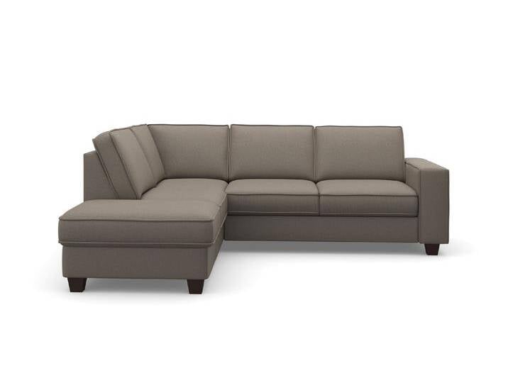 Ecksofa HOME AFFAIRE County L-Form , braun (savannah), B:236cm H:81cm T:213cm, Luxus-Microfaser (100% Polyester);Struktur fein (100% Polyester);Luxus-Microfaser weich (9ß% Polyester, 10% Polyamid), Sofas, wahlweise Ottomane links oder rechts, mit Federkern-Polsterung von Home-affaire