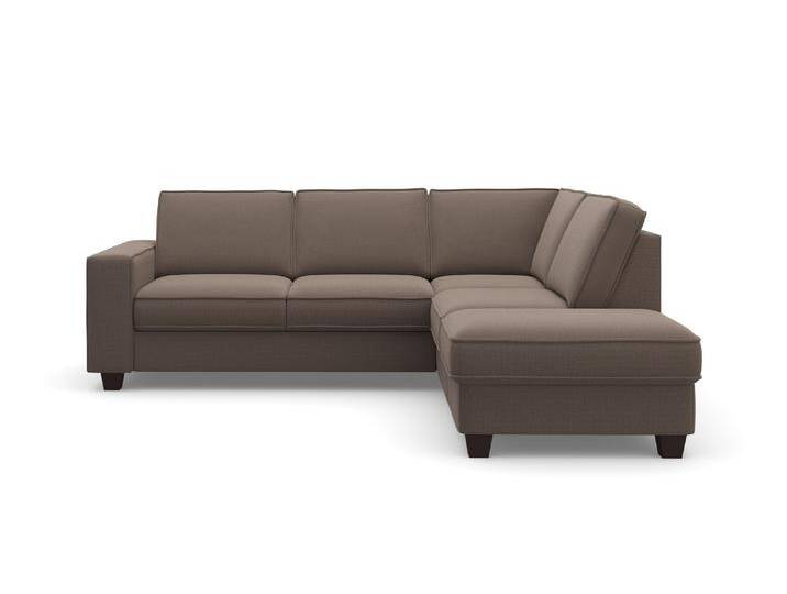 Ecksofa HOME AFFAIRE County L-Form , grau (taupe), B:236cm H:81cm T:213cm, Luxus-Microfaser (100% Polyester);Struktur fein (100% Polyester);Luxus-Microfaser weich (9ß% Polyester, 10% Polyamid), Sofas, wahlweise Ottomane links oder rechts, mit Federkern-Polsterung von Home-affaire