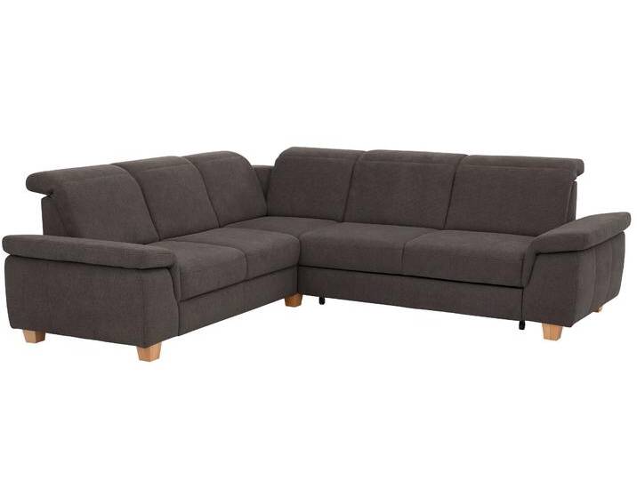 Ecksofa HOME AFFAIRE Dalia L-Form , grau (dunkelgrau), B:256cm H:83cm T:236cm, Luxus-Microfaser Florence (100% Polyester), Luxus-Microfaser weich (90% Polyester, 10% Polyamid), Webstoff (100% Polyester), Sofas, mit Federkernpolsterung, wahlweise mit Bettfunktion, Bettkasten von Home-affaire