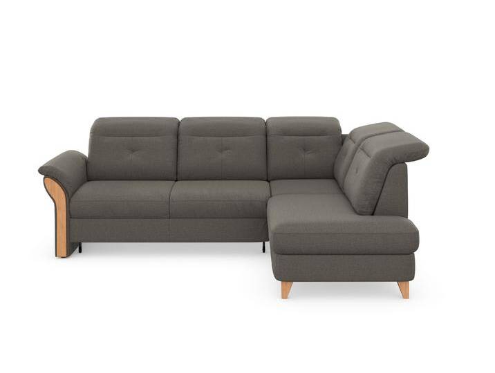 Ecksofa HOME AFFAIRE Dangast L-Form , braun (schlamm), B:269cm H:92cm T:200cm, Luxus-Microfaser Euphora 100% Polyester, , Easy Care: 98% Polyester, 2% Polyamid, Luxus-Microfaser Lederoptik: 100% Polyester, Sofas, Kopfteilverstellung, wahlweise mit motorischer Relaxfunktion von Home-affaire