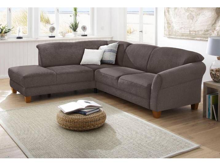 Ecksofa HOME AFFAIRE Gotland L-Form , braun (espresso), B:257cm H:84cm T:212cm, Struktur (100% Polypropylen), Luxus-Microfaser ALTARA NUBUCK (100% Polyester), 90% Polyester/10% Polyamid Luxus-Microfaser (100% Polyester), Sofas, wahlweise mit Sitztiefenverstellung + Bettkasten von Home-affaire