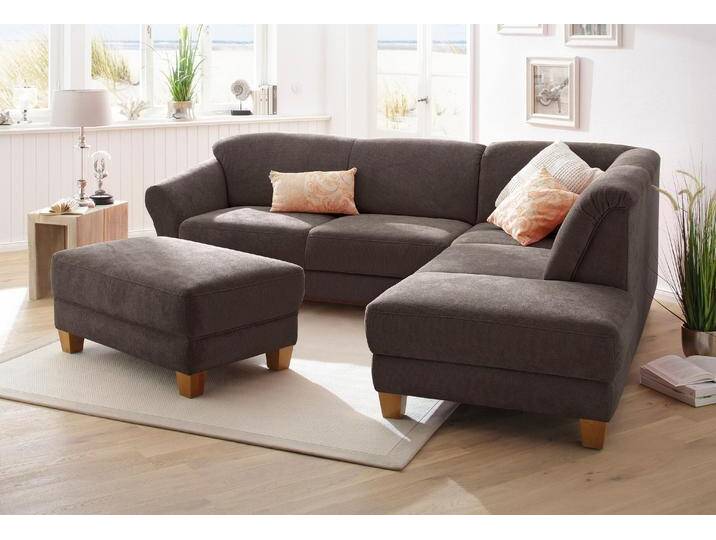 Ecksofa HOME AFFAIRE Gotland L-Form , braun (espresso), B:257cm H:84cm T:212cm, Struktur (100% Polypropylen), Luxus-Microfaser ALTARA NUBUCK (100% Polyester), 90% Polyester/10% Polyamid Luxus-Microfaser (100% Polyester), Sofas, wahlweise mit Sitztiefenverstellung + Bettkasten von Home-affaire