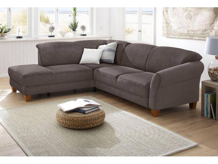 Ecksofa HOME AFFAIRE Gotland L-Form , braun (espresso), B:257cm H:84cm T:212cm, Struktur (100% Polypropylen), Luxus-Microfaser ALTARA NUBUCK (100% Polyester), 90% Polyester/10% Polyamid Luxus-Microfaser (100% Polyester), Sofas, wahlweise mit Sitztiefenverstellung + Bettkasten von Home-affaire