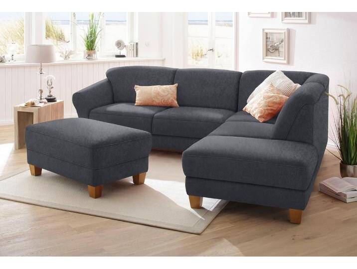 Ecksofa HOME AFFAIRE Gotland L-Form , grau (dunkelgrau), B:257cm H:84cm T:212cm, Struktur (100% Polypropylen), Luxus-Microfaser ALTARA NUBUCK (100% Polyester), 90% Polyester/10% Polyamid Luxus-Microfaser (100% Polyester), Sofas, wahlweise mit Sitztiefenverstellung + Bettkasten von Home-affaire