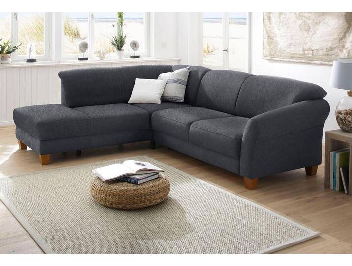 Ecksofa HOME AFFAIRE Gotland L-Form , grau (dunkelgrau), B:257cm H:84cm T:212cm, Struktur (100% Polypropylen), Luxus-Microfaser ALTARA NUBUCK (100% Polyester), 90% Polyester/10% Polyamid Luxus-Microfaser (100% Polyester), Sofas, wahlweise mit Sitztiefenverstellung + Bettkasten von Home-affaire