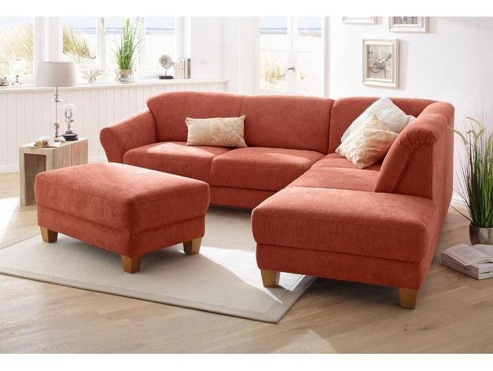 Ecksofa HOME AFFAIRE Gotland L-Form , orange (terra), B:257cm H:84cm T:212cm, Struktur (100% Polypropylen), Luxus-Microfaser ALTARA NUBUCK (100% Polyester), 90% Polyester/10% Polyamid Luxus-Microfaser (100% Polyester), Sofas, wahlweise mit Sitztiefenverstellung + Bettkasten von Home-affaire