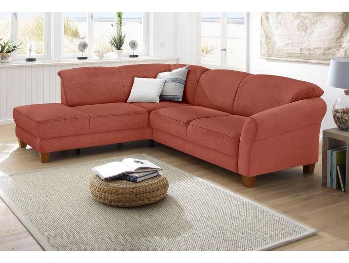 Ecksofa HOME AFFAIRE Gotland L-Form , orange (terra), B:257cm H:84cm T:212cm, Struktur (100% Polypropylen), Luxus-Microfaser ALTARA NUBUCK (100% Polyester), 90% Polyester/10% Polyamid Luxus-Microfaser (100% Polyester), Sofas, wahlweise mit Sitztiefenverstellung + Bettkasten von Home-affaire