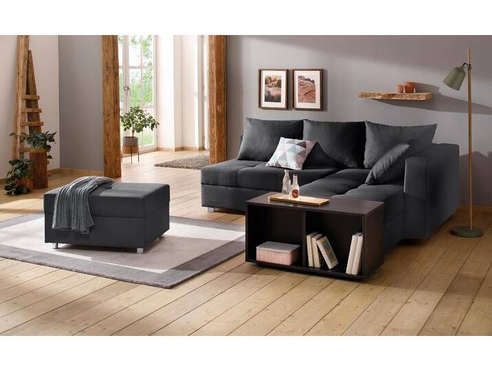Ecksofa HOME AFFAIRE Italia L-Form , grau (anthrazit), B:217cm H:80cm T:182cm, Struktur fein (100% Polyester);Microfaser PRIMABELLE (100% Polyester), Sofas, mit Bettfunktion, mit Federkern von Home-affaire