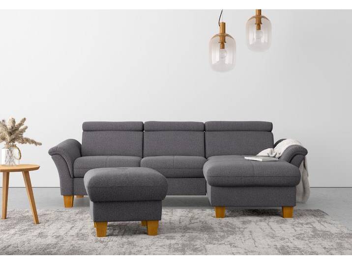 Ecksofa HOME AFFAIRE Lindgren L-Form , braun (espresso), B:258cm H:84cm T:169cm, 100% Polyester, Sofas, wahlweise mit Bett mit klappbaren Rollen, Kasten und Kopfverstellung von Home-affaire