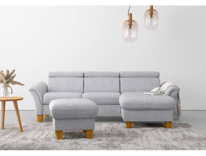Ecksofa HOME AFFAIRE Lindgren L-Form , silber, B:258cm H:84cm T:169cm, 100% Polyester, Sofas, wahlweise mit Bett mit klappbaren Rollen, Kasten und Kopfverstellung Ecksofa HOME AFFAIRE Lindgren L-Form , silber, B:258cm H:84cm T:169cm, 100% Polyester, Sofas, wahlweise mit Bett mit klappbaren Rollen, Kasten und Kopfverstellung von Home-affaire
