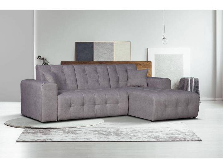 Ecksofa HOME AFFAIRE Nosia L-Form , grau, B:234cm H:85cm T:163cm, 100% Polyester, Sofas, incl. 2 Zierkissen, mit feiner Steppung Ecksofa HOME AFFAIRE Nosia L-Form , grau, B:234cm H:85cm T:163cm, 100% Polyester, Sofas, incl. 2 Zierkissen, mit feiner Steppung von Home-affaire