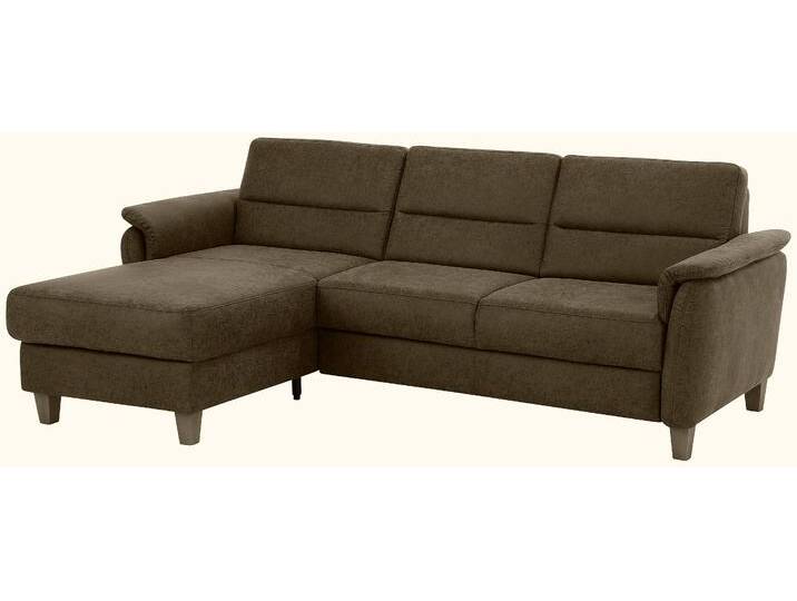 Ecksofa HOME AFFAIRE Palmera L-Form , grün (oliv), B:244cm H:89cm T:163cm, 100% Polyester, Struktur (100% Polyester), Luxus-Microfaser in Lederoptik (100% Polyester), Sofas, Federkern, wahlweise mit Bettfunktion und mit/ohne Bettkasten von Home-affaire