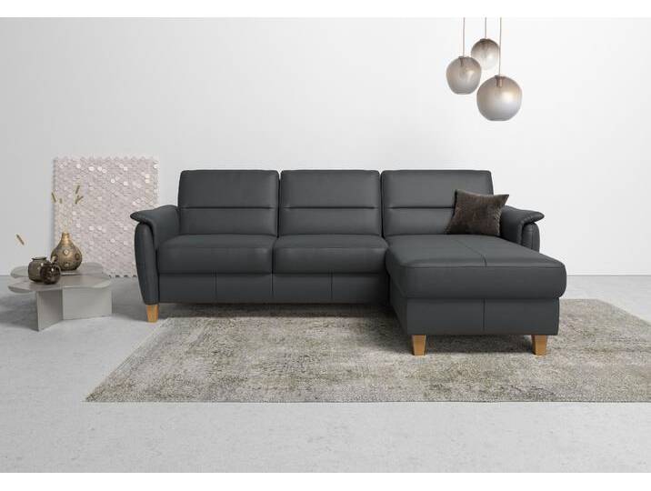 Ecksofa HOME AFFAIRE Palmera L-Form, B: 244 cm , schwarz, B:244cm H:89cm T:163cm, Luxus-Microfaser (100% Polyester);Struktur (100% Polyester);Luxus-Microfaser in Lederoptik (100% Polyester), Sofas, optional Bettfunktion & Bettkasten, Federkern, Topseller von Home-affaire