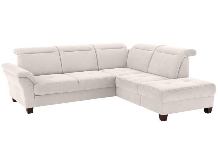 Ecksofa HOME AFFAIRE Solvei L-Form , beige (natur), B:260cm H:104cm T:235cm, Luxus-Microfaser Lederoptik (100% Polyester), Struktur (100% Polyester), Luxus-Microfaser ALTARA NUBUCK (100% Polyester), Sofas, wahlweise auch mit Kopfteilverstellung und Bettfunktion, Federkern von Home-affaire