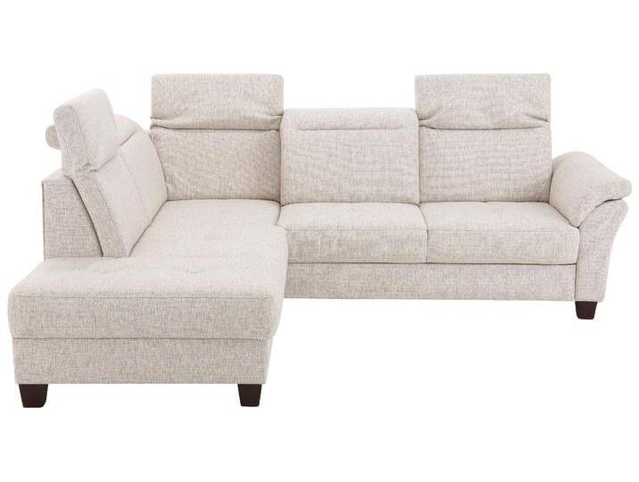 Ecksofa HOME AFFAIRE Solvei L-Form , beige (natur), B:260cm H:104cm T:235cm, Luxus-Microfaser Lederoptik (100% Polyester);Struktur (100% Polyester);Luxus-Microfaser ALTARA NUBUCK (100% Polyester), Sofas, wahlweise auch mit Kopfteilverstellung und Bettfunktion, Federkern von Home-affaire