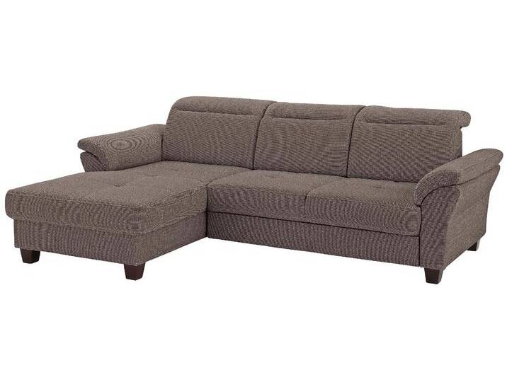Ecksofa HOME AFFAIRE Solvei L-Form , braun, B:255cm H:104cm T:185cm, Struktur (100% Polyester), Luxus-Microfaser Lederoptik (100% Polyester), Luxus-Microfaser ALTARA NUBUCK (100% Polyester), Sofas, mit Recamierenabschluß und Sitztiefenverstellung von Home-affaire