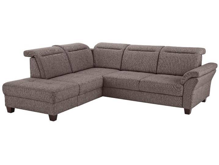 Ecksofa HOME AFFAIRE Solvei L-Form , braun, B:260cm H:104cm T:235cm, Luxus-Microfaser Lederoptik (100% Polyester), Struktur (100% Polyester), Luxus-Microfaser ALTARA NUBUCK (100% Polyester), Sofas, wahlweise auch mit Kopfteilverstellung und Bettfunktion, Federkern von Home-affaire