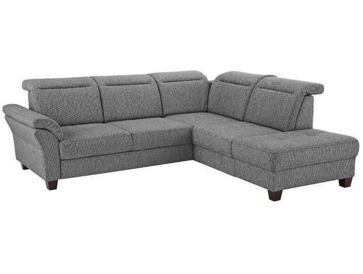 Ecksofa HOME AFFAIRE Solvei L-Form , grau, B:260cm H:104cm T:235cm, Luxus-Microfaser Lederoptik (100% Polyester);Struktur (100% Polyester);Luxus-Microfaser ALTARA NUBUCK (100% Polyester), Sofas, wahlweise auch mit Kopfteilverstellung und Bettfunktion, Federkern von Home-affaire