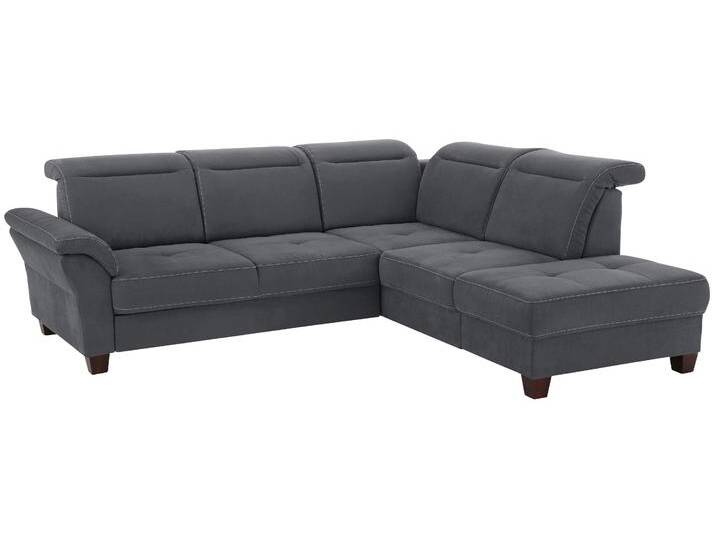 Ecksofa, Luxus-Microfaser Lederoptik, Grau, 260×235 cm, Mit Kopfteilverstellung & Bettfunktion, Modern, Home-affaire von Home-affaire