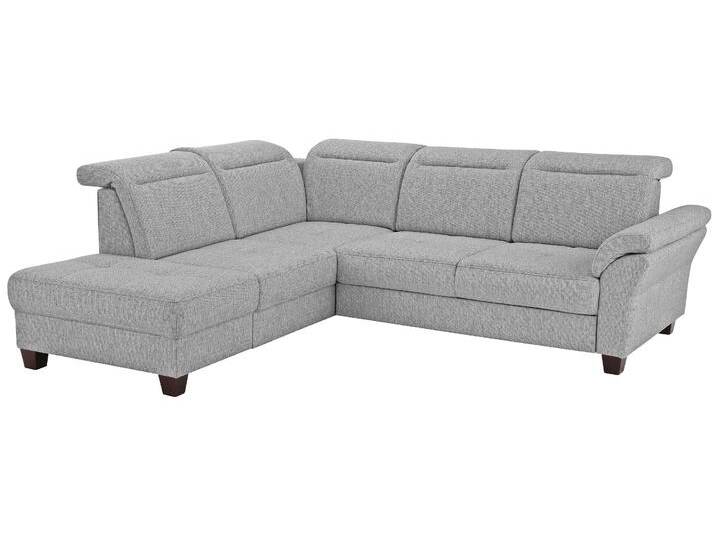 Ecksofa, Luxus-Microfaser Lederoptik, Silber, 260×235 cm, Mit Kopfteilverstellung & Bettfunktion, Modern, Home-affaire von Home-affaire
