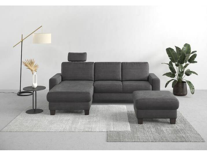 Ecksofa HOME AFFAIRE Summer L-Form , grau, B:249cm H:91cm T:164cm, 100% Polyester, Sofas, mit Recamiere, mit oder ohne Bettfunktion und Bettkasten, Cord-Bezug Ecksofa HOME AFFAIRE Summer L-Form , grau, B:249cm H:91cm T:164cm, 100% Polyester, Sofas, mit Recamiere, mit oder ohne Bettfunktion und Bettkasten, Cord-Bezug von Home-affaire