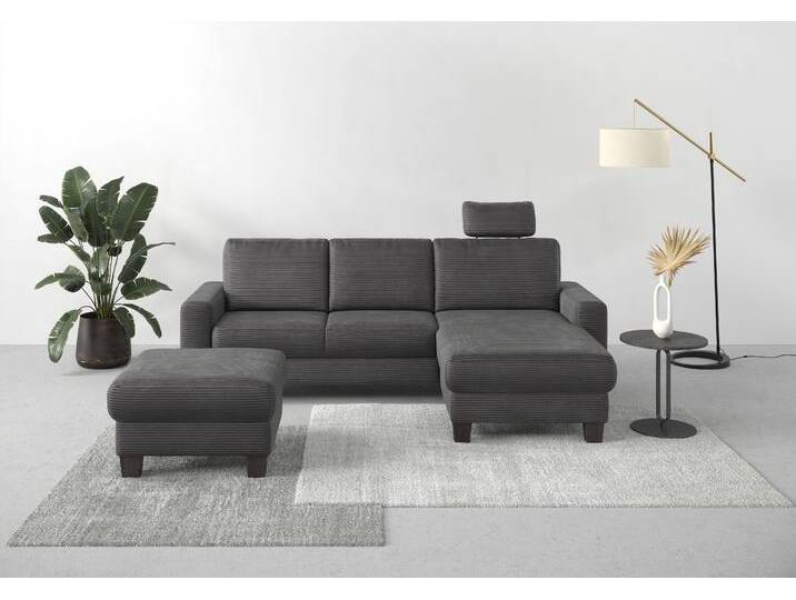 Ecksofa HOME AFFAIRE Summer L-Form , grau, B:249cm H:91cm T:164cm, 100% Polyester, Sofas, mit Recamiere, mit oder ohne Bettfunktion und Bettkasten, Cord-Bezug Ecksofa HOME AFFAIRE Summer L-Form , grau, B:249cm H:91cm T:164cm, 100% Polyester, Sofas, mit Recamiere, mit oder ohne Bettfunktion und Bettkasten, Cord-Bezug von Home-affaire
