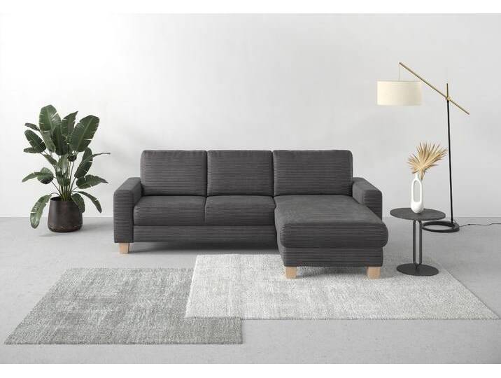 Ecksofa HOME AFFAIRE Summer L-Form , grau, B:249cm H:91cm T:164cm, 100% Polyester, Sofas, mit Recamiere, mit oder ohne Bettfunktion und Bettkasten, Cord-Bezug Ecksofa HOME AFFAIRE Summer L-Form , grau, B:249cm H:91cm T:164cm, 100% Polyester, Sofas, mit Recamiere, mit oder ohne Bettfunktion und Bettkasten, Cord-Bezug von Home-affaire