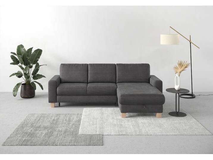 Ecksofa HOME AFFAIRE Summer L-Form , grau, B:249cm H:91cm T:164cm, 100% Polyester, Sofas, mit Recamiere, mit oder ohne Bettfunktion und Bettkasten, Cord-Bezug Ecksofa HOME AFFAIRE Summer L-Form , grau, B:249cm H:91cm T:164cm, 100% Polyester, Sofas, mit Recamiere, mit oder ohne Bettfunktion und Bettkasten, Cord-Bezug von Home-affaire