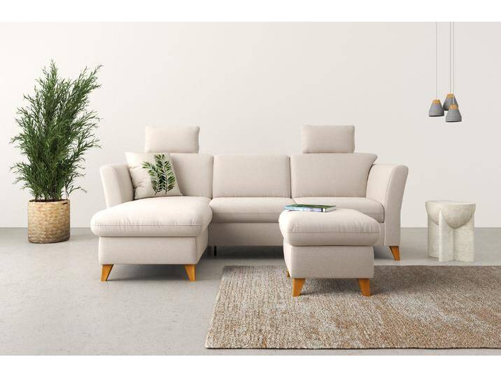 Ecksofa HOME AFFAIRE Trelleborg L-Form , grau (elephant), B:249cm H:86cm T:162cm, 100% Polyester, Sofas, Federkern-Polsterung, wahlweise mit Bettfunktion und Bettkasten von Home-affaire